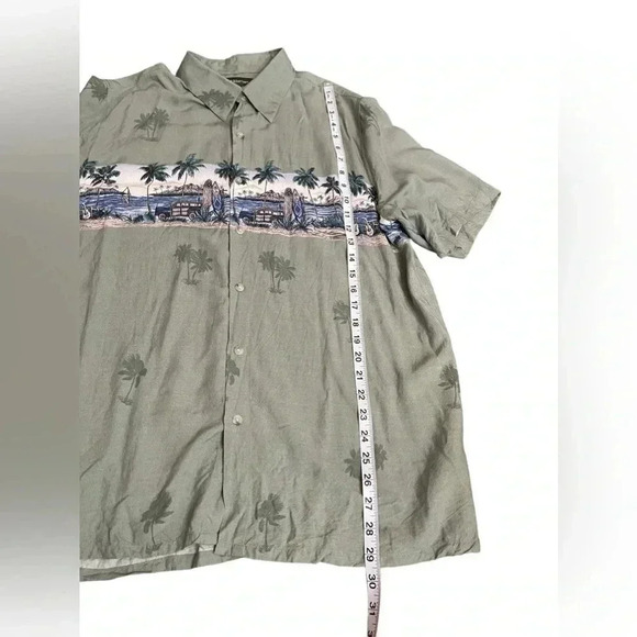 Croft and Barrow Men’s Green Palm Tree Button Casual Hawaiian Shirt size Large - Picture 7 of 9